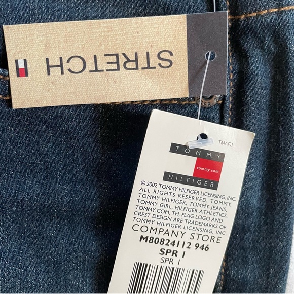 Tommy Hilfiger Boyfriend Jeans Stretch Cropped Dark Wash Blue Denim, Size 6 - Picture 7 of 10